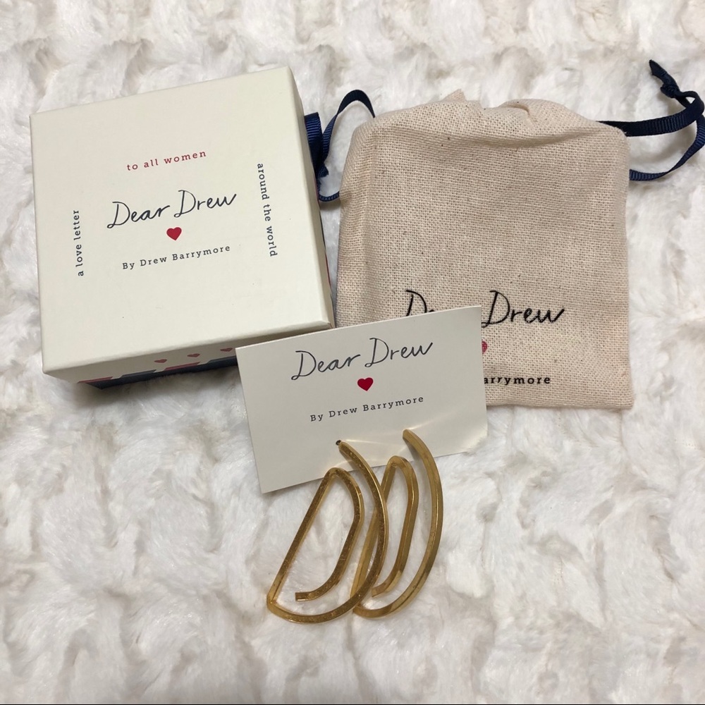 Dear Drew Grand Central Gold Drop Hoop Earrings